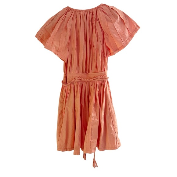 Ulla Johnson Jessa Orange Mini Sundress with Flutter Sleeves Size 00 - Picture 6 of 8